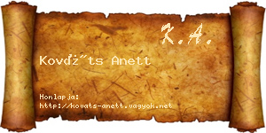 Kováts Anett névjegykártya