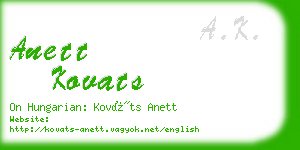 anett kovats business card